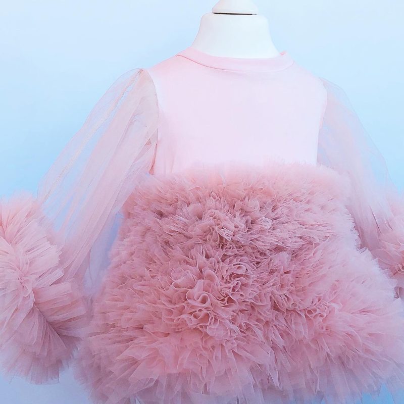 Vestido de tul rosa para niña - Imagen 4