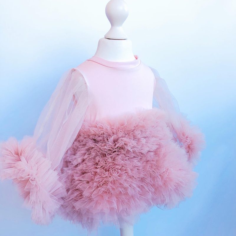 Vestido de tul rosa para niña - Imagen 2