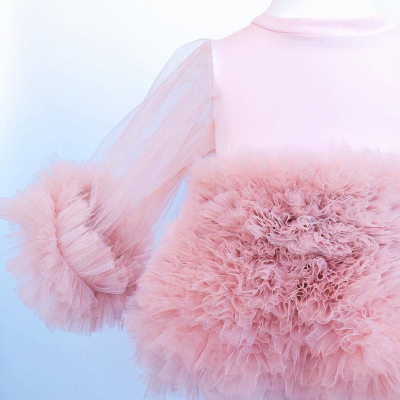 Vestido de tul rosa para niña - Imagen 3